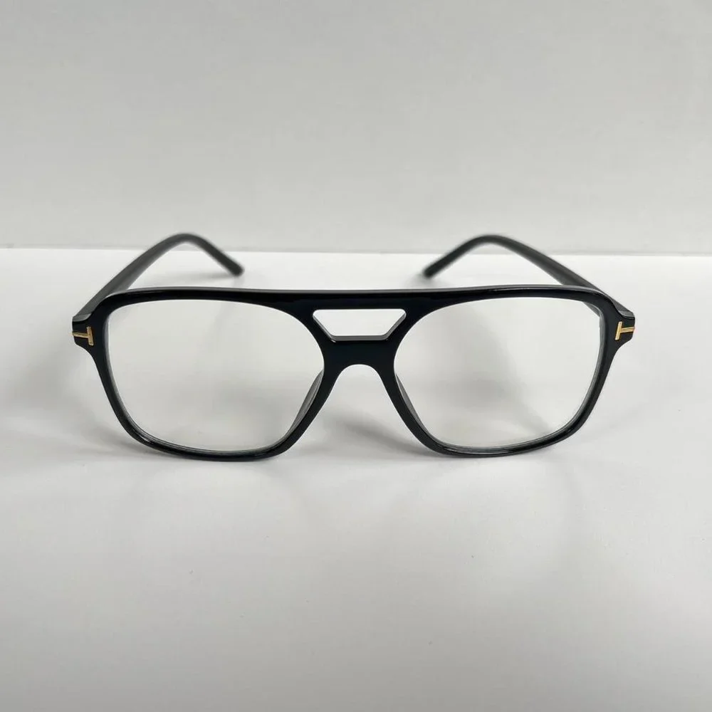 vintage style black rounded square glasses